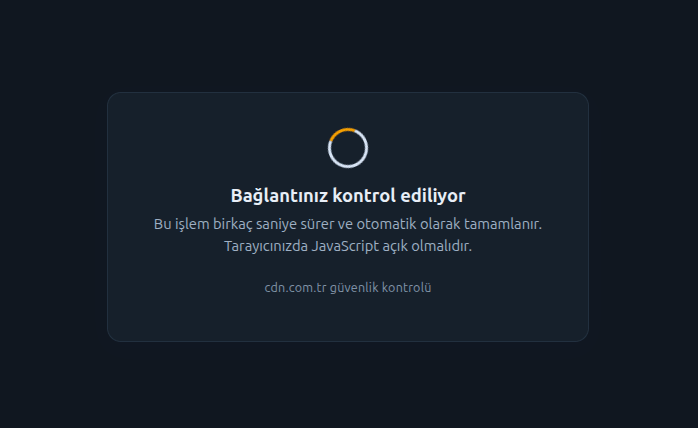 Ziyaretçinin gördüğü cdn.com.tr doğrulama sayfası