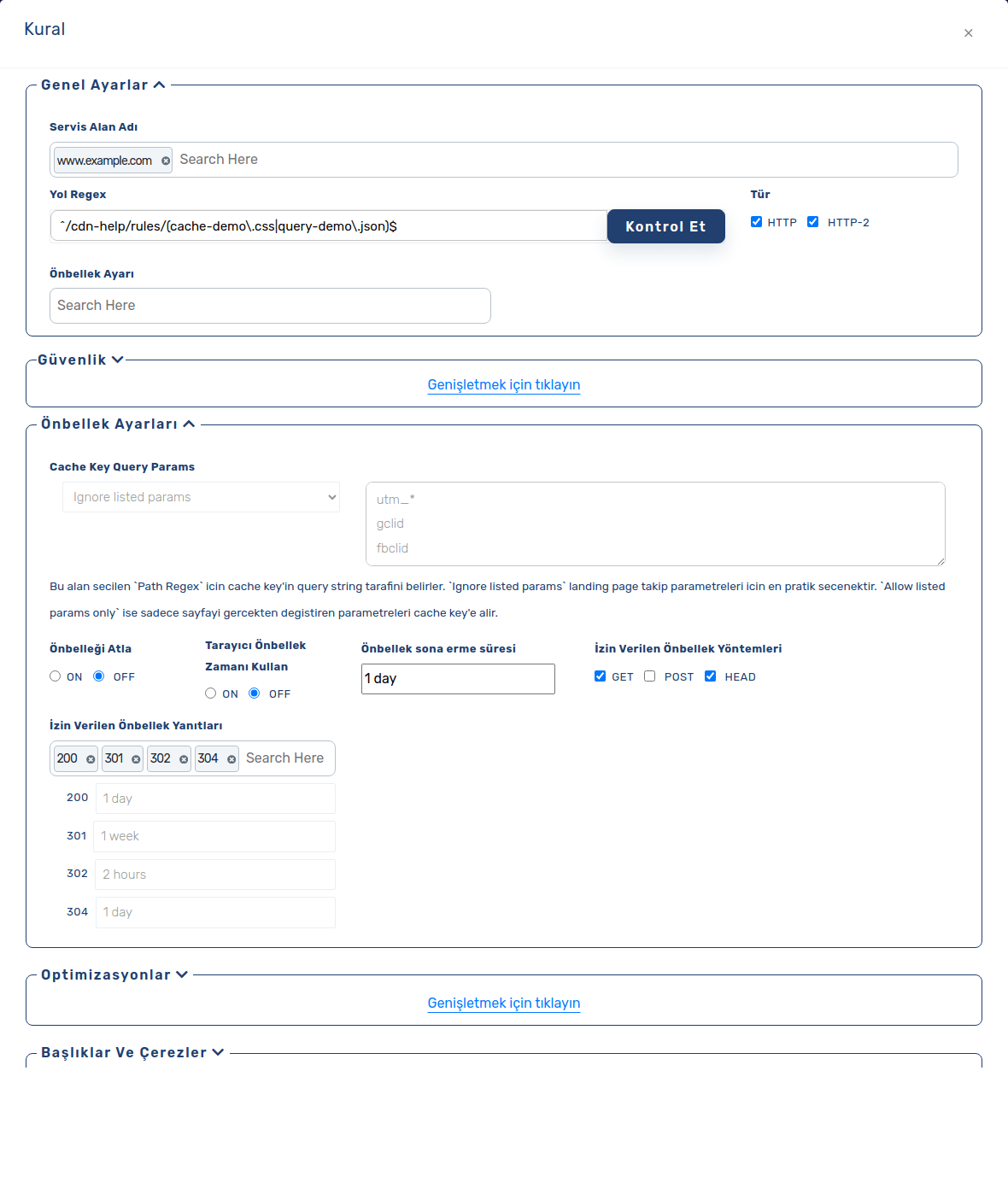 General scope and cache decision